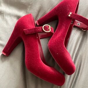 Melissa Elegant Red Velvet Heels